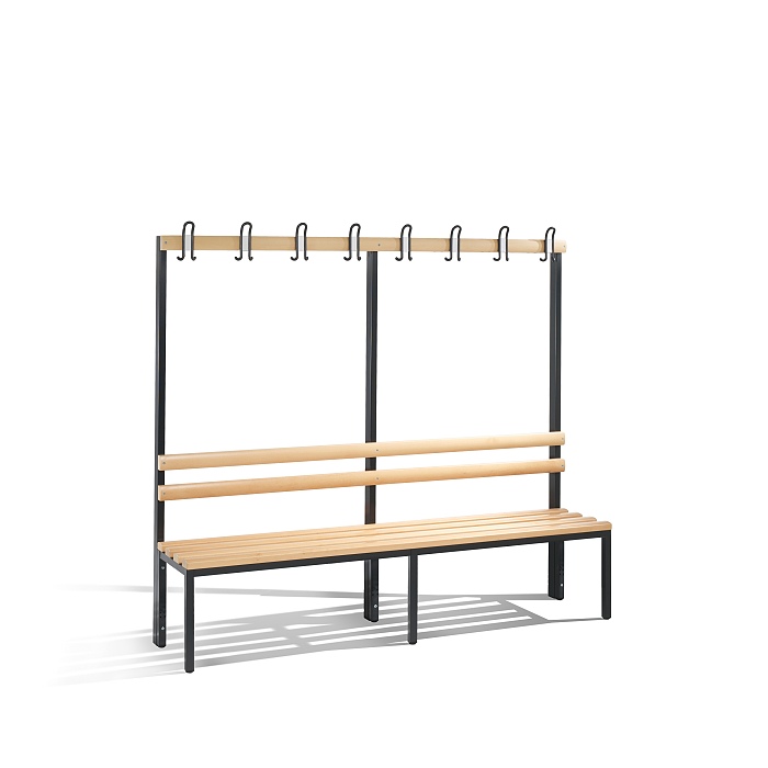 Voln stojc lavice do atny s bukovm sedkem a 4 vky 196x35x165 cm - Kliknutm na obrzek zavete